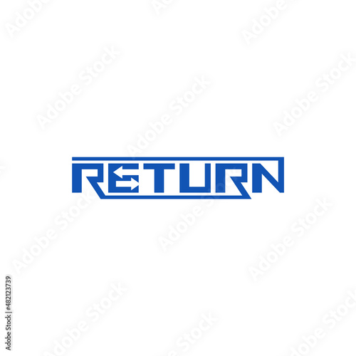 Return typography logo design.