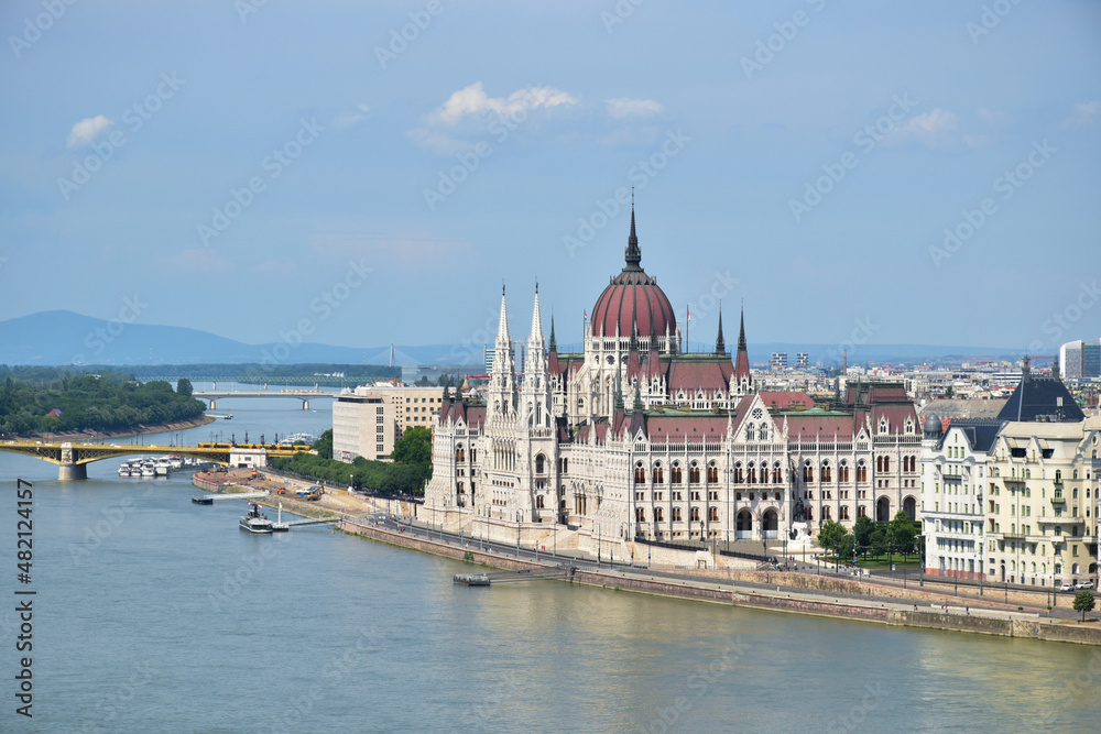 View of the parliament building in Budapest city, Hungary