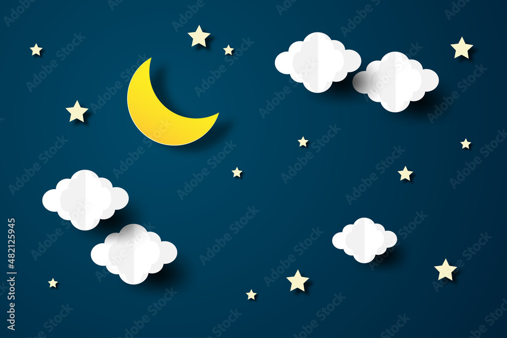 Fake Cloud at Night Sky Time, Copy Space Abstract Background Stock Photo -  Image of puff, fantasy: 213528940