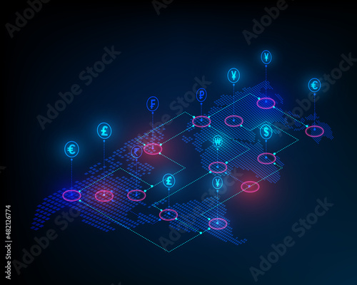 Wallpaper Mural isomatic network icon currency exchange illustration Torontodigital.ca