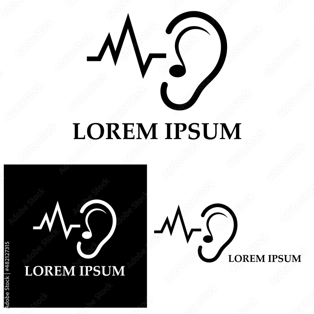Obraz premium Hearing Logo Template vector icon design