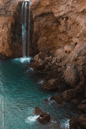 waterfall and rocks