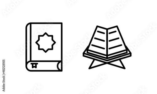 holy quran icon flat design. Muslim. Mosque. suitable for ramadan design, ramadan banner, ramadan card.