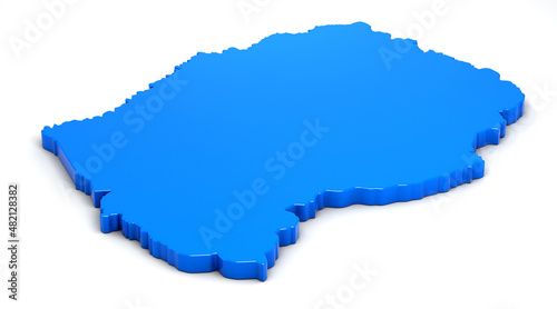 3d map of Lesotho isolated on white background. 3d illustration.