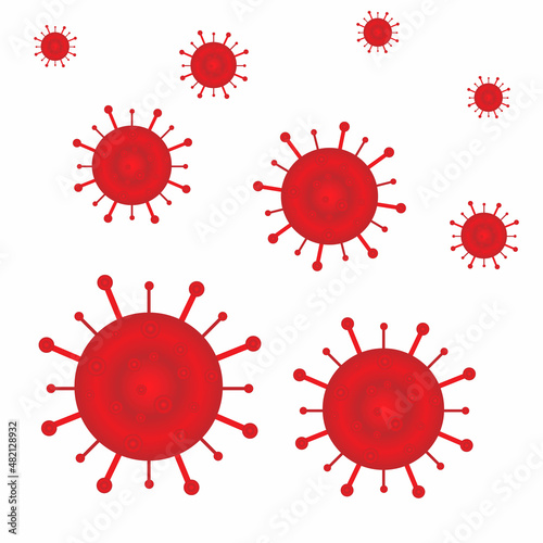 Coronavirus Cell Icon Vector Design on White Background.
