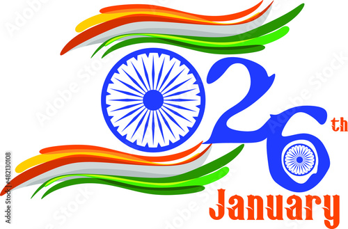 26th January Republic Day of India creative design for social media and print media.