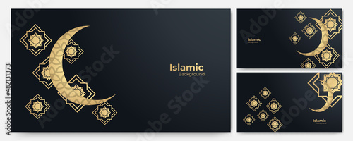 Elegant Mandala arabic black gold Islamic design background