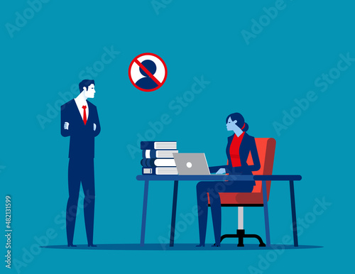 Racial disorimination. Bullying and harassment concept vector illustration
