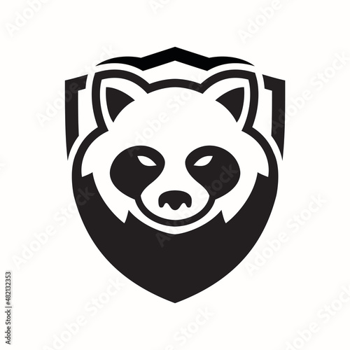 Racoon logo black and white