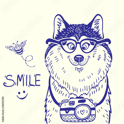 Husky smile  doodle