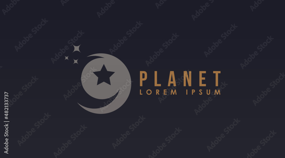 Planet Logo Design Concept Template Vector