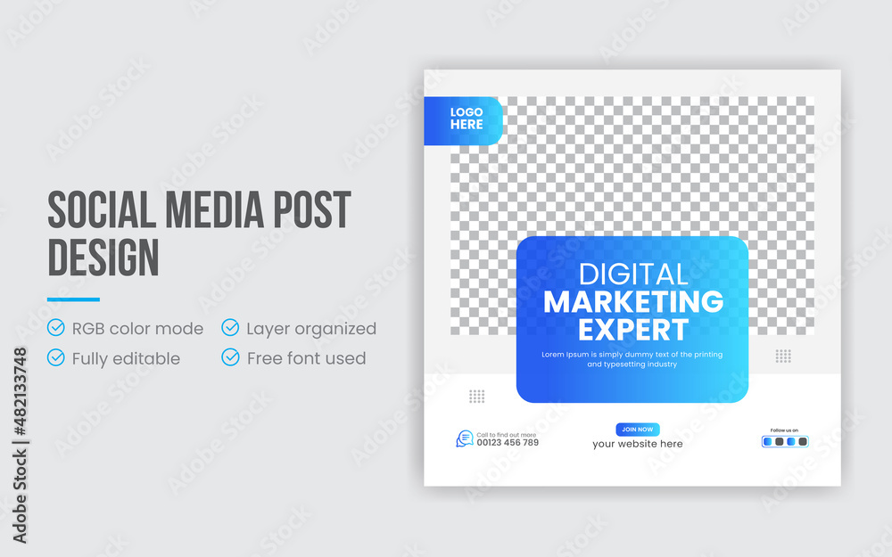 Creative modern editable social media post or promotional web banner design template for flyers social media and website