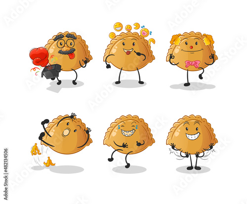 dumpling comedy set character. cartoon mascot vector