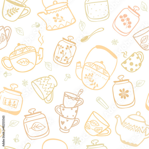 background cup teapots