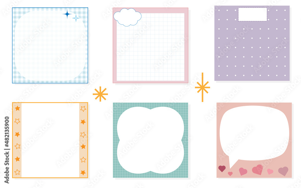set of the retro checkered memo, grid paper, planner, dotted notepad, paper, sticky note, reminder, journal. simple, and printable set of the retro checkered memo, grid paper, planner, dotted notepad, paper, sticky note, reminder, journal. simple, and printable