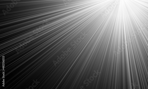 Ray light or sunburst isolated on black background for overlay design or screen blending mode