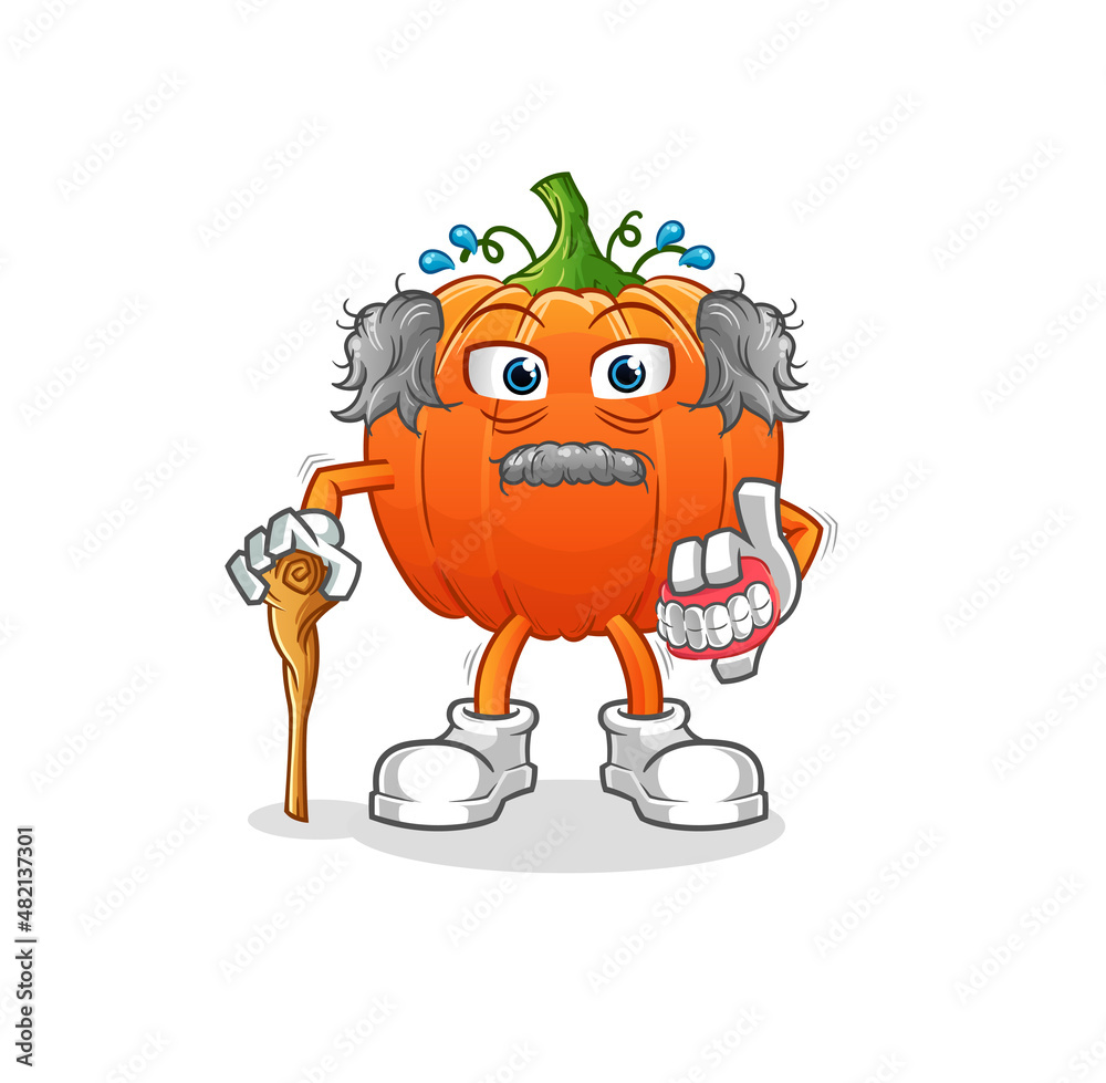 pumpkin white haired old man. character vector