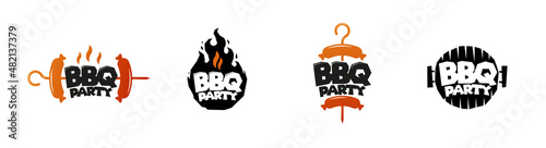Grill and barbecue badge, sticker, emblem, logo.