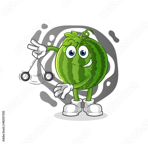 watermelon hypnotizing cartoon. cartoon mascot vector
