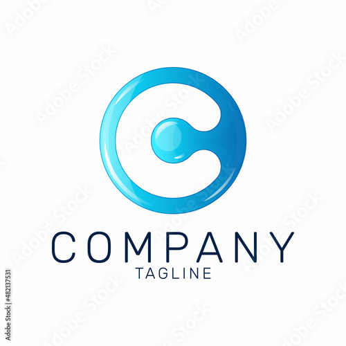 Vector letter c logo concept. Liquid logos. Logo template design.