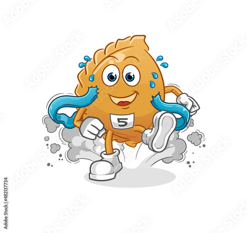 dumpling runner character. cartoon mascot vector