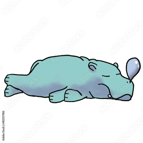 sleeping hippopotamus