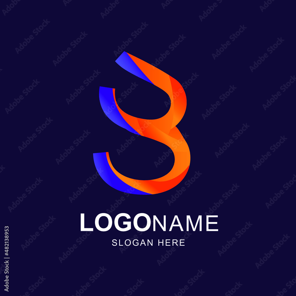 Fototapeta premium minimalist abstract gradient logo style full collorfull
