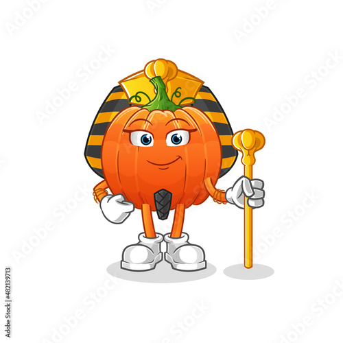pumpkin ancient egypt cartoon. cartoon mascot vector