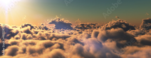 above clouds fly sunset sun ray