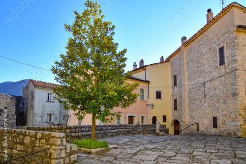 A small square of Campodimele, a medieval town of Lazio region, Italy.