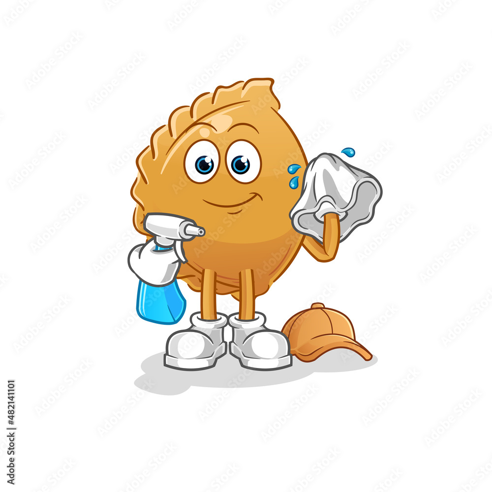 dumpling cleaner vector. cartoon character dumpling cleaner vector. cartoon character