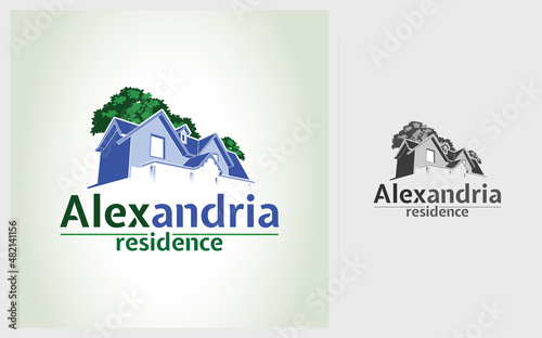 Natural real Estate logo design-Real estate logo template. That is good for eco-house business.