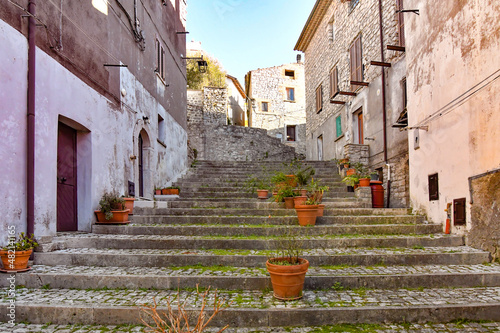 Fototapeta Naklejka Na Ścianę i Meble -  An old street of Campodimele, a medieval town of Lazio region, Italy.