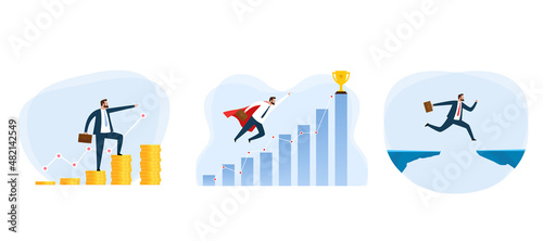 Business risk and success concept. Vector illustration symbol of business or investment risk.