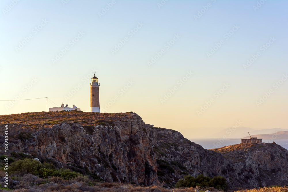 The lighthouse on the northern tip of Kythira island, Greece
