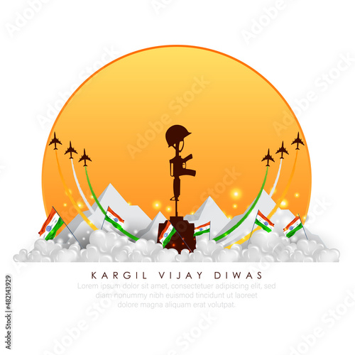illustration of abstract concept for Kargil Vijay Diwas, banner or poster.Vector illustration