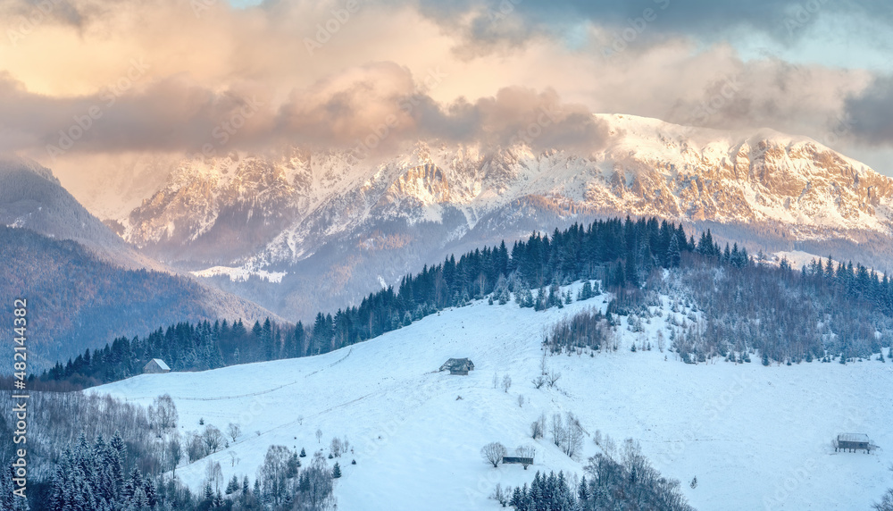 beautiful panorama of the Carpathian mountains