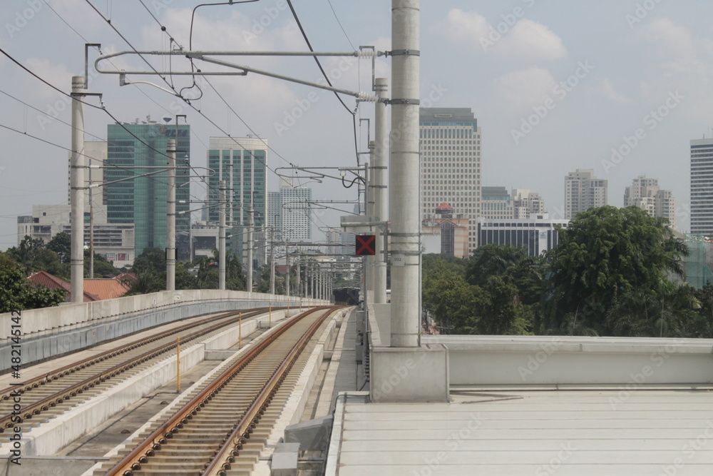 Fototapeta premium railway in the city