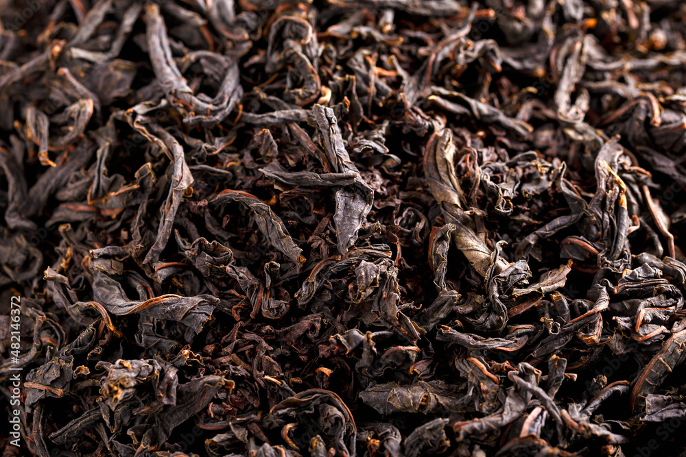 Dry Black large leaf tea. Background, texture Dry Black large leaf tea. Background, texture