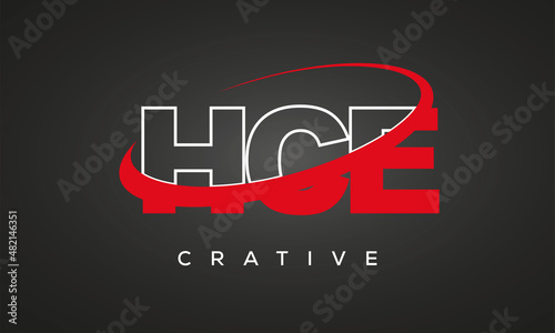 HCE creative letters logo with 360 symbol Logo design