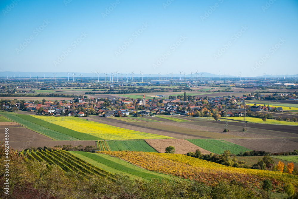 Enzersfeld in the Weinviertel region in Lower Austria during autumn.