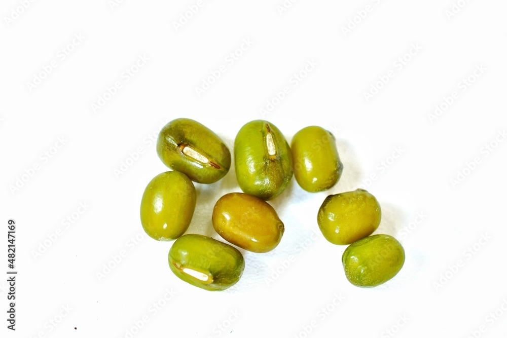 mung bean seeds on a white background mung bean seeds on a white background