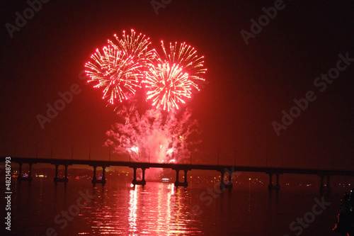 fireworks over the river