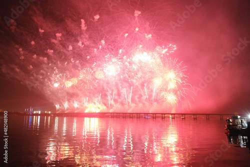 fireworks over the river