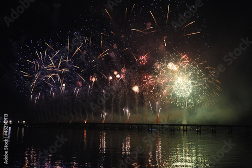 fireworks over the river