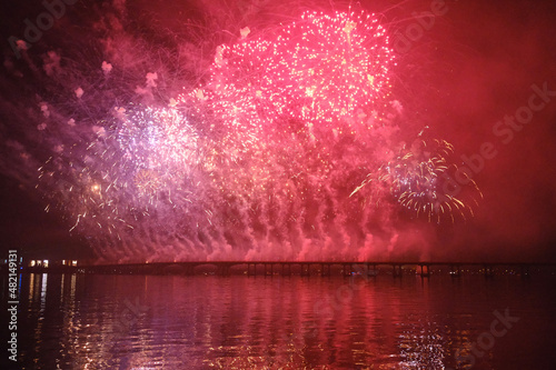 fireworks over the river
