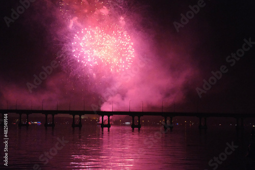 fireworks over the river
