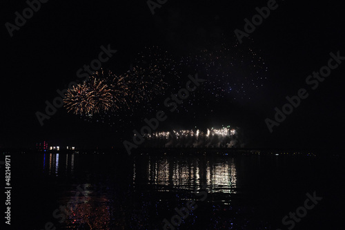 fireworks over the river