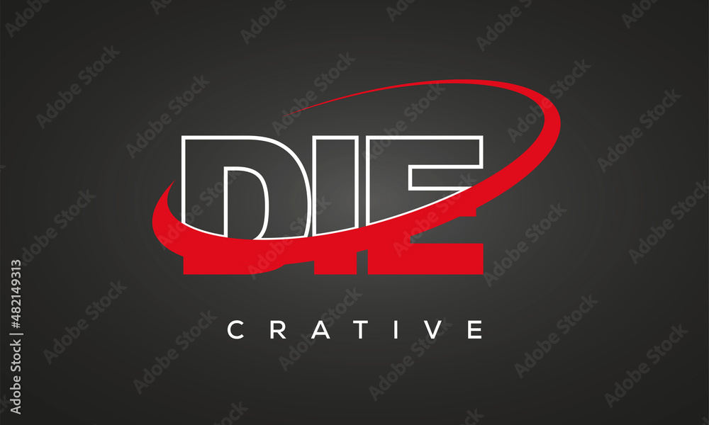 DIE creative letters logo with 360 symbol Logo design