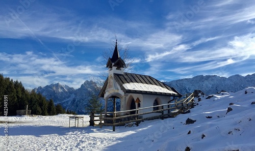 Josefskapelle an der Ritzau Alm im Winter, Alpen, Kufsteiner Land, Tirol, Österreich